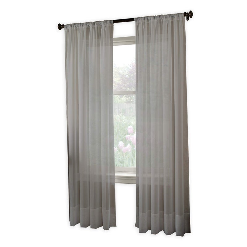 Curtainworks Soho Voile Sheer Curtain Panel, 59 by 95", Silver - Image 2